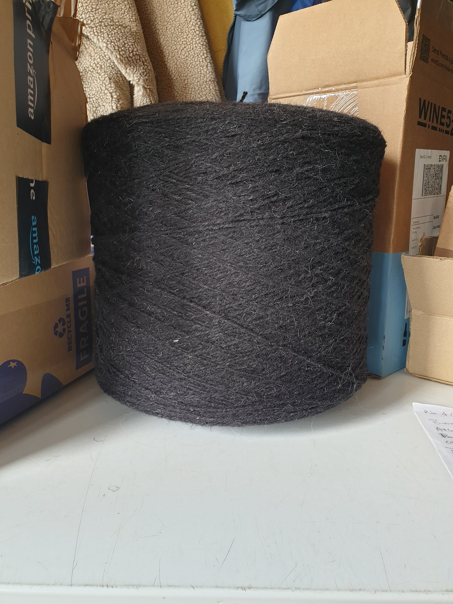 Natural black rug wool