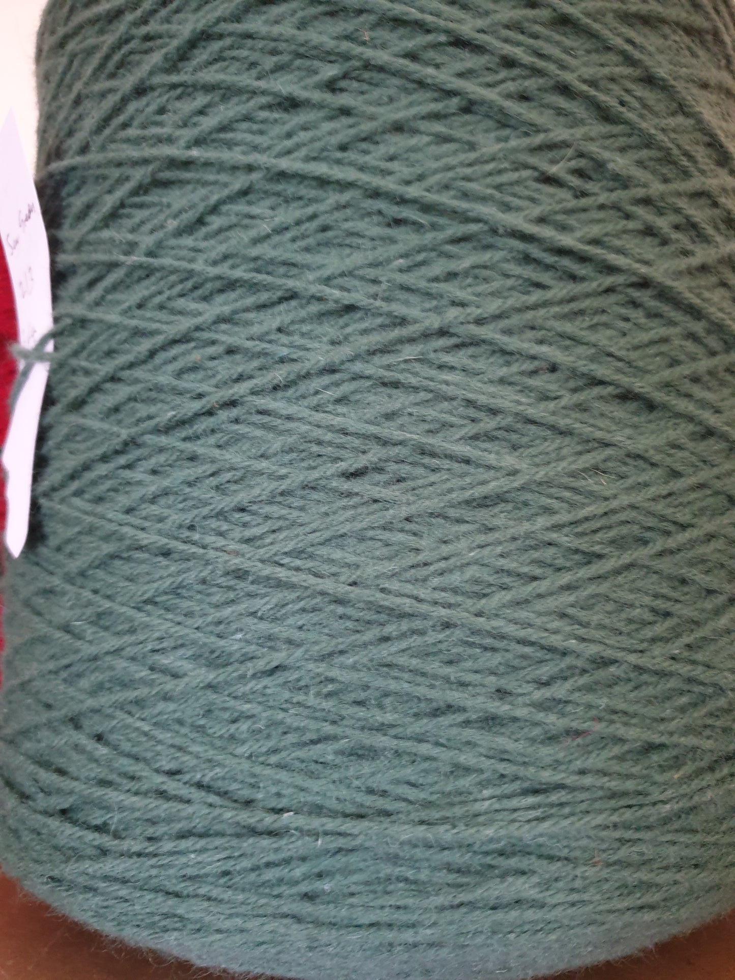 Close up of Sea Green rug yarn