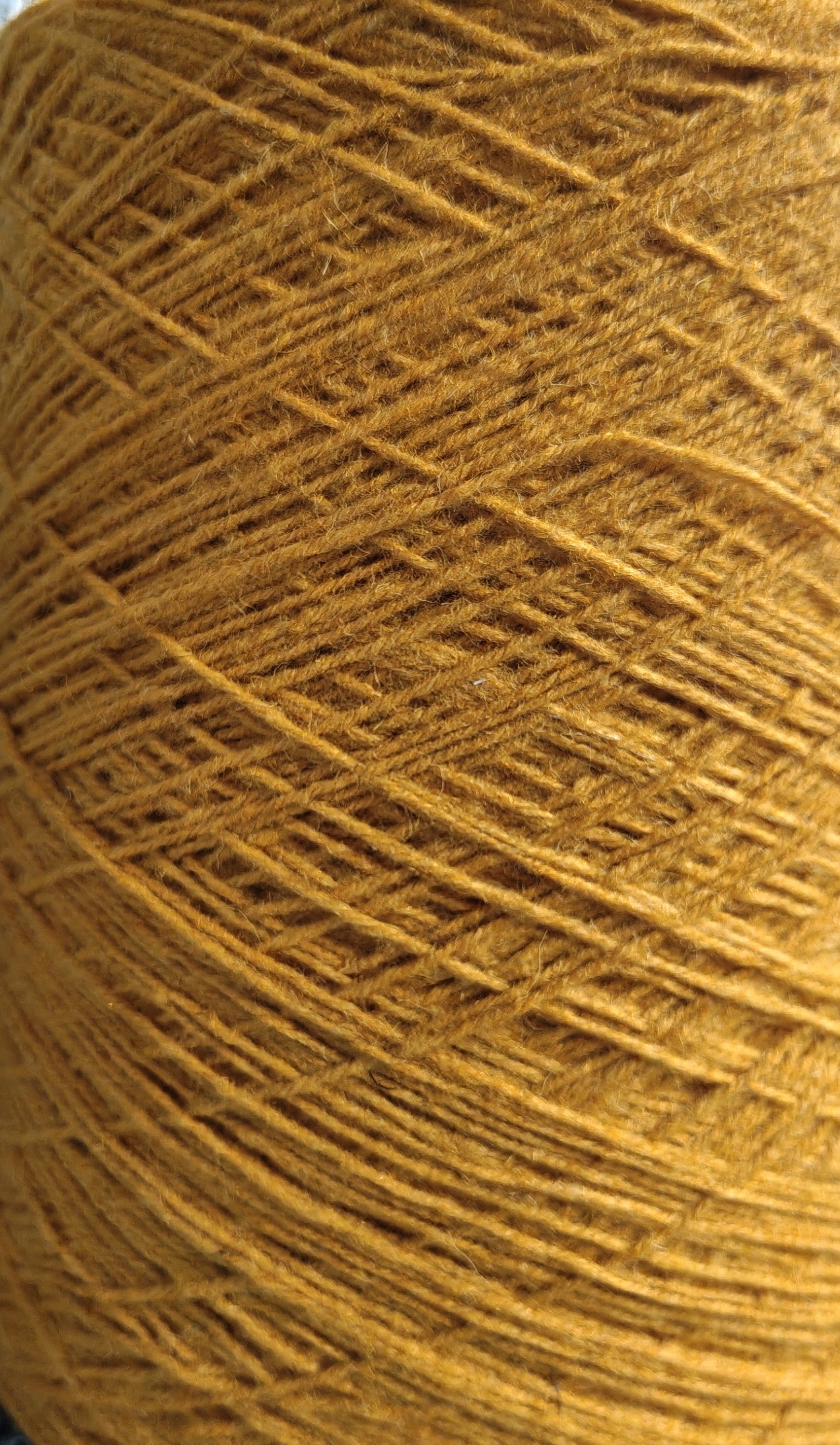 Detail of corn-coloured weaving yarn