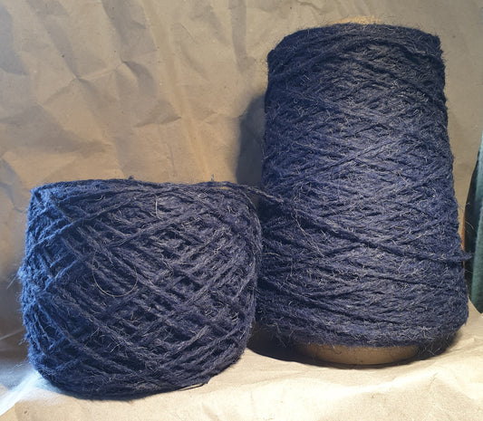 Dark Blue Rug Wool. A 100g ball and 250g cone