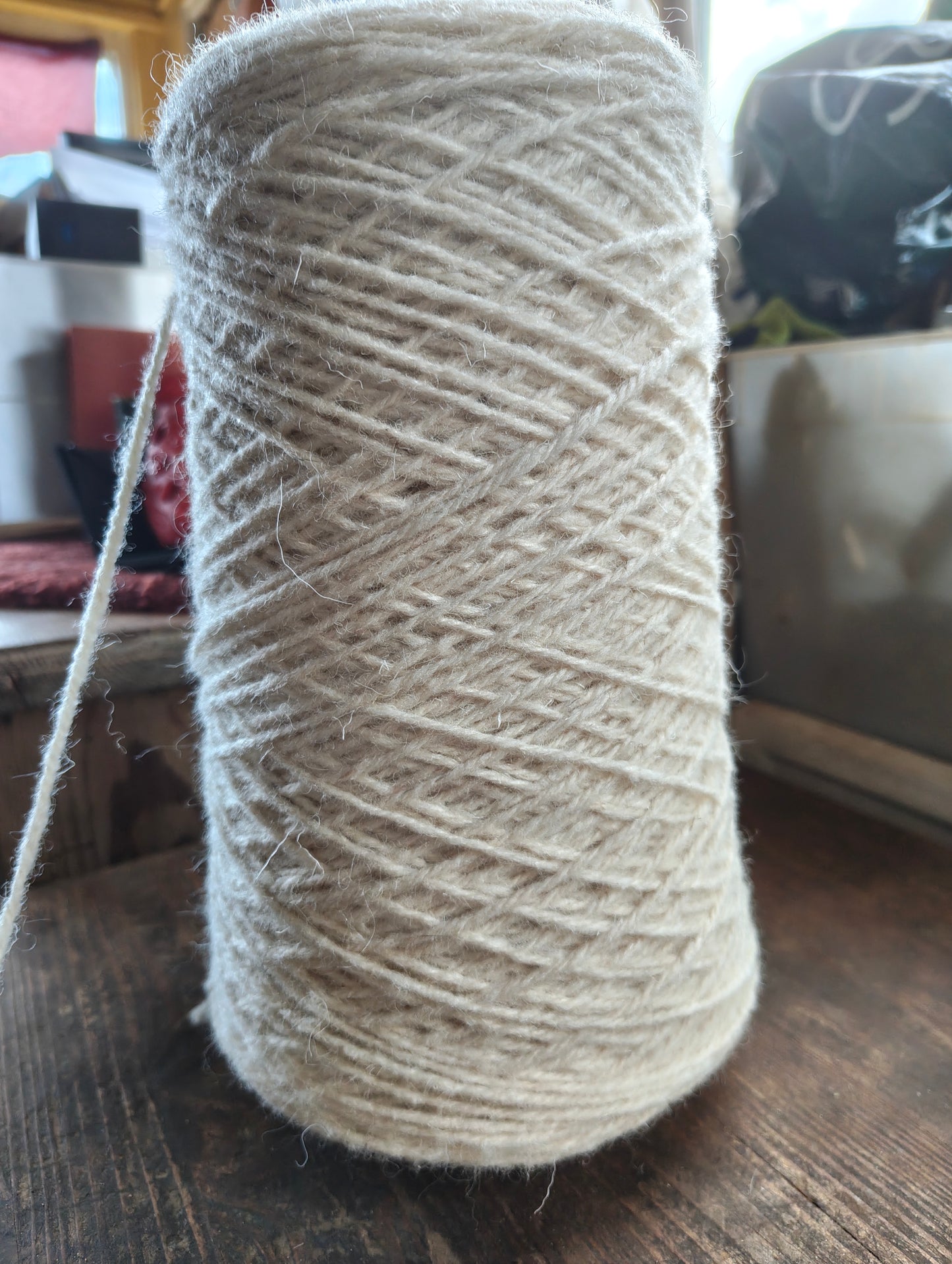 White Axminster rug yarn