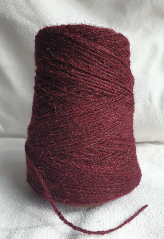 Burgundy rug yarn for weaving